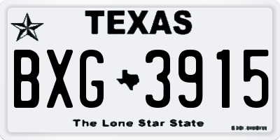 TX license plate BXG3915