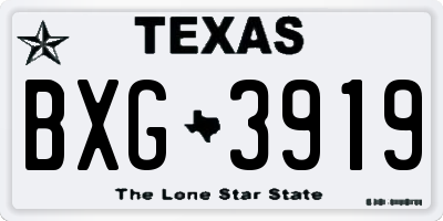 TX license plate BXG3919