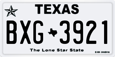TX license plate BXG3921