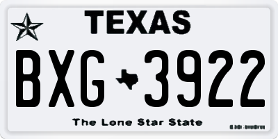 TX license plate BXG3922