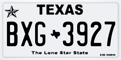 TX license plate BXG3927