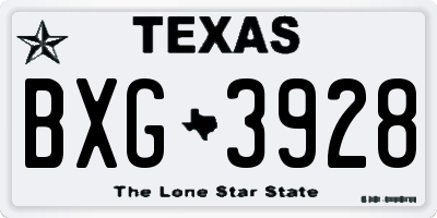 TX license plate BXG3928