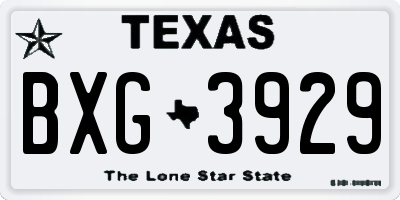 TX license plate BXG3929