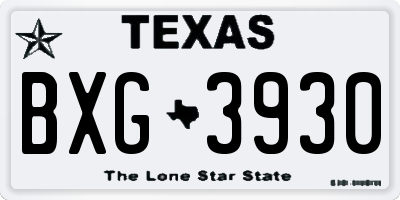 TX license plate BXG3930