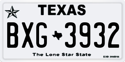 TX license plate BXG3932