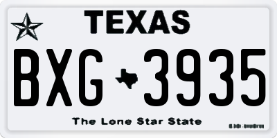 TX license plate BXG3935
