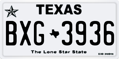 TX license plate BXG3936