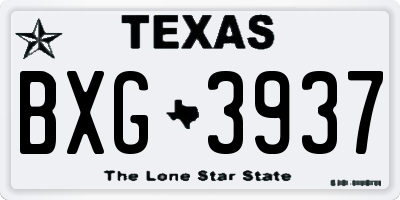 TX license plate BXG3937