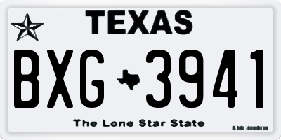 TX license plate BXG3941