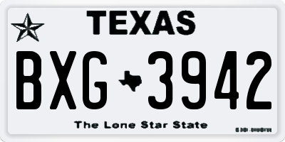 TX license plate BXG3942