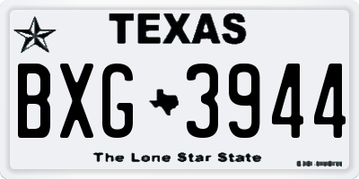TX license plate BXG3944