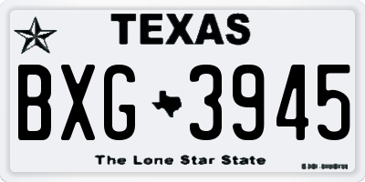 TX license plate BXG3945