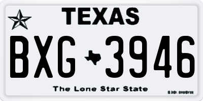 TX license plate BXG3946