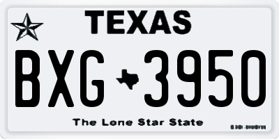 TX license plate BXG3950
