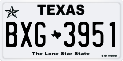 TX license plate BXG3951