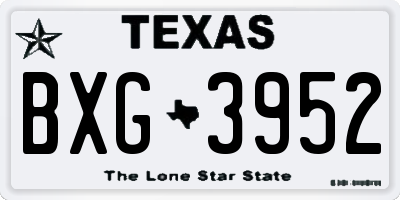 TX license plate BXG3952