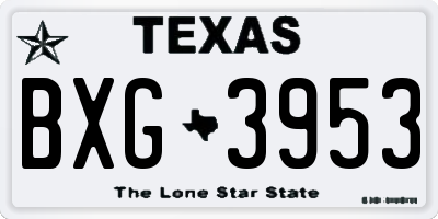 TX license plate BXG3953
