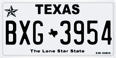 TX license plate BXG3954