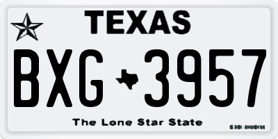 TX license plate BXG3957