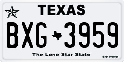 TX license plate BXG3959