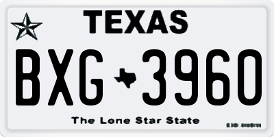 TX license plate BXG3960