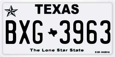 TX license plate BXG3963