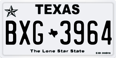 TX license plate BXG3964