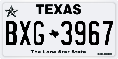 TX license plate BXG3967