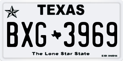 TX license plate BXG3969