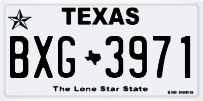 TX license plate BXG3971