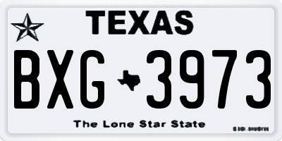TX license plate BXG3973
