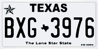 TX license plate BXG3976