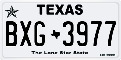 TX license plate BXG3977