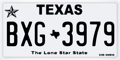 TX license plate BXG3979