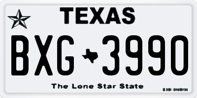 TX license plate BXG3990