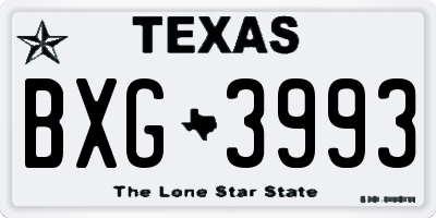 TX license plate BXG3993