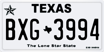 TX license plate BXG3994