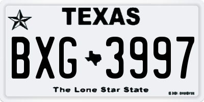TX license plate BXG3997