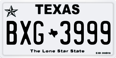 TX license plate BXG3999