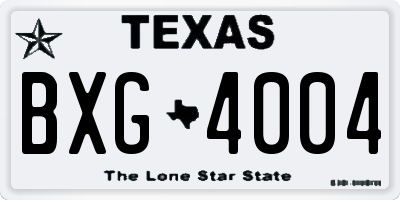 TX license plate BXG4004