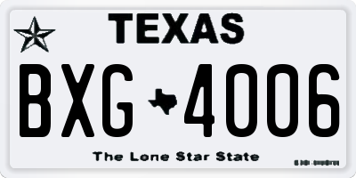 TX license plate BXG4006
