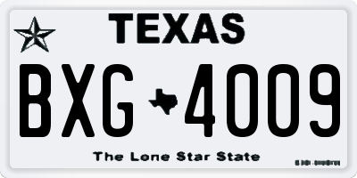 TX license plate BXG4009