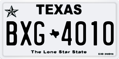 TX license plate BXG4010
