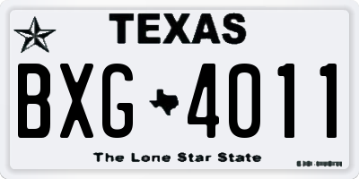 TX license plate BXG4011