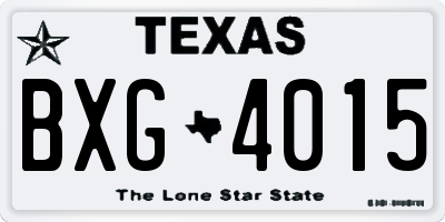 TX license plate BXG4015