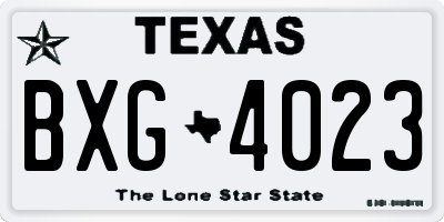 TX license plate BXG4023