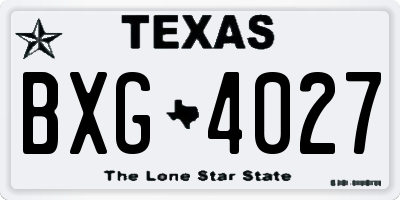 TX license plate BXG4027