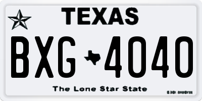 TX license plate BXG4040