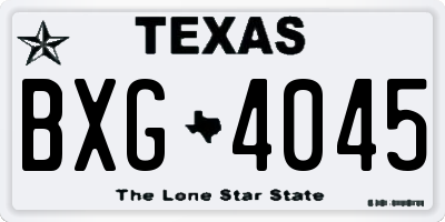 TX license plate BXG4045