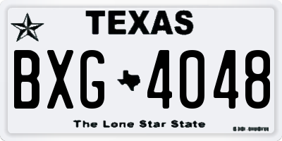 TX license plate BXG4048